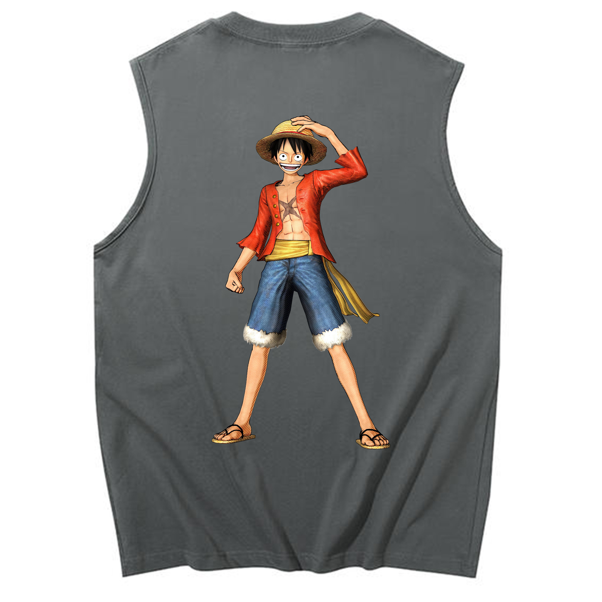 ワンピース モンキー・D・ルフィ ONE PIECE Monkey D. Luffy コットン100％タンクトップ（背面プリント）